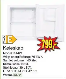 Harald Nyborg Køleskab tilbud