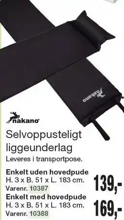 Harald Nyborg Nakano Selvoppusteligt liggeunderlag tilbud