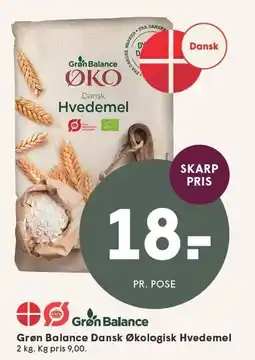 SPAR Grøn Balance Dansk Økologisk Hvedemel tilbud