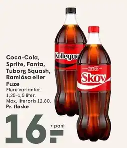 SPAR Coca-Cola, Sprite, Fanta, Tuborg Squash, Ramlösa eller Fuze tilbud