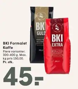 SPAR BKI Formalet Kaffe tilbud