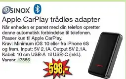 Harald Nyborg SINOX Apple CarPlay trådløs adapter tilbud