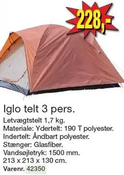 Harald Nyborg Iglo telt 3 pers tilbud