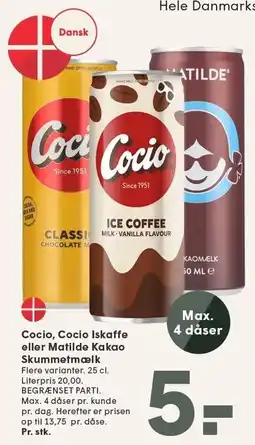SPAR Cocio, Cocio Iskaffe eller Matilde Kakao Skummetmælk tilbud