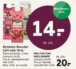 SPAR Rynkeby Blandet Saft eller Drik tilbud