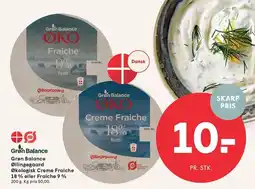 SPAR Grøn Balance Øllingegaard Økologisk Creme Fraiche 18% eller Fraiche 9 % tilbud