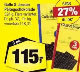 Calle Galle & Jessen Pålægschoklade - 3 pk tilbud