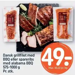 REMA 1000 REMA 1000 Dansk grillfilet med BBQ eller spareribs med alabama BBQ tilbud
