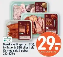 REMA 1000 REMA 1000 Danske kyllingespyd BBQ, kyllingelår BBQ eller hele lår med salt & peber tilbud
