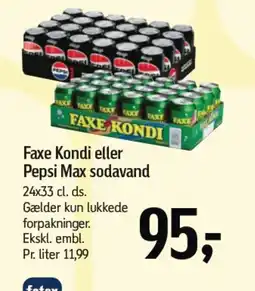Føtex FAXE KONDI eller Pepsi Max sodavand tilbud