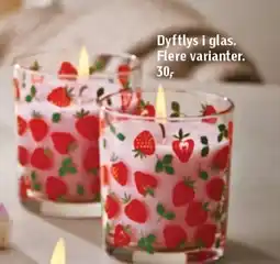 Føtex Dyftlys i glas. Flere varianter tilbud