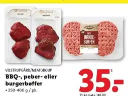 Lidl VILSTRUPGÅRD/MEATGROUP BBQ-, peber- eller burgerbøffer tilbud