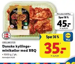 Lidl GRILLMESTER Danske kyllingeminikøller med BBQ tilbud