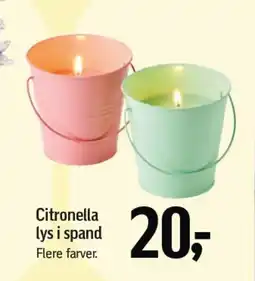 Føtex Citronella lys i spand tilbud