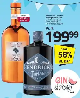 Fleggaard Hendrick's Lunar el. Bottega Bacur Gin tilbud
