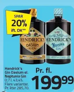 Fleggaard Hendrick's Gin Oasium el. Neptuna Gin tilbud