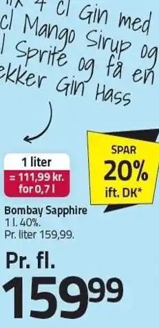 Fleggaard Bombay Sapphire tilbud