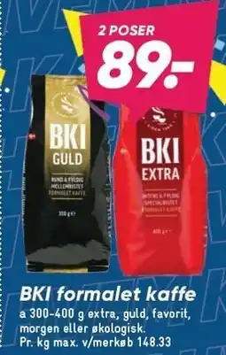 Bilka BKI formalet kaffe 300-400 g tilbud