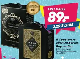 Bilka Il Capolavoro eller Orso D'oro Bag-in-Box 2,25-3 liter tilbud