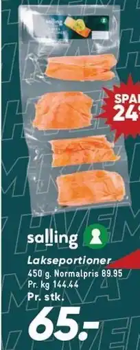 Bilka salling lakseportioner 450 g tilbud