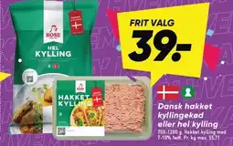 Bilka ROSE Dansk hakket kyllingekød eller hel kylling tilbud