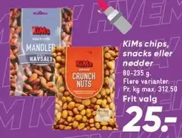 Bilka KiMs chips, snacks eller nødder tilbud