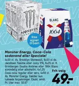 Bilka Monster Energy, Coca-Cola sodavand eller Specialøl tilbud