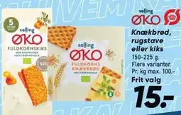 Bilka SALLING ØKO Knækbrød, rugstave eller kiks tilbud