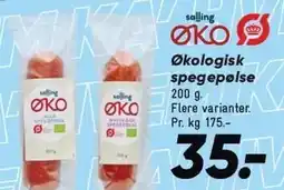 Bilka SALLING ØKO Økologisk spegepølse tilbud
