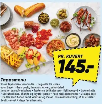 Bilka Tapasmenu tilbud
