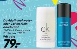 Bilka Davidoff cool water eller Calvin Klein deodorant tilbud
