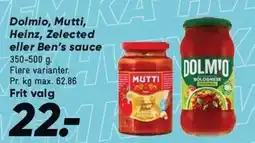Bilka Dolmio, Mutti, Heinz, Zelected eller Ben's sauce tilbud