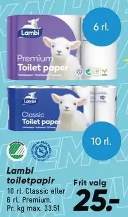 Bilka Lambi toiletpapir tilbud