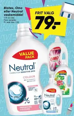 Bilka Biotex, Omo eller Neutral vaskemiddel tilbud