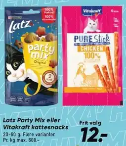 Bilka Latz Party Mix eller Vitakraft kattesnacks tilbud