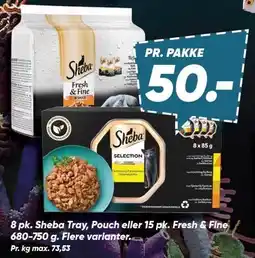 Bilka 8 pk. Sheba Tray, Pouch eller 15 pk. Fresh & Fine 680-750 g tilbud