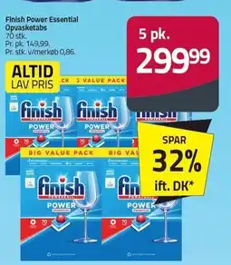 Fleggaard Finish Power Essential Opvasketabs - 5 pk tilbud