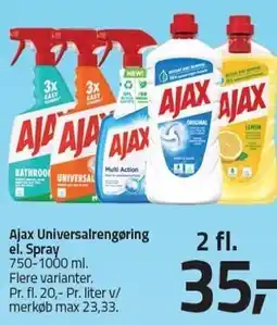 Fleggaard Ajax Universalrengøring el. Spray - 2 fl tilbud