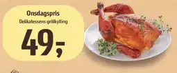 Føtex Onsdagspris Delikatessens grillkylling tilbud