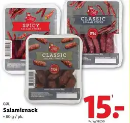 Lidl GØL Salamisnack tilbud