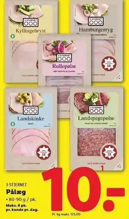 Lidl 3-STJERNET Pålæg tilbud