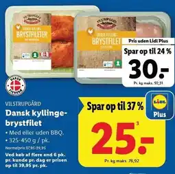Lidl VILSTRUPGÅRD Dansk kyllingebrystfilet tilbud