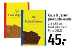 Føtex GALLE & JESSEN pålægschokolade tilbud
