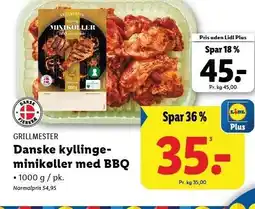 Lidl GRILLMESTER Danske kyllingeminikøller med BBE tilbud