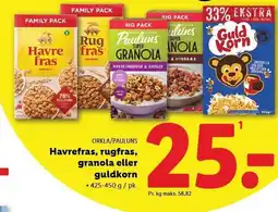 Lidl ORKLA/PAULUNS Havrefras, rugfras, granola eller guldkorn tilbud