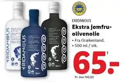 Lidl ERIDANOUS Ekstra jomfruolivenolie tilbud