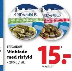 Lidl ERIDANOUS Vinblade med risfyld tilbud