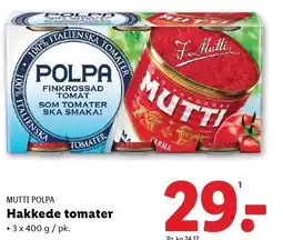 Lidl MUTTI POLPA Hakkede tomater tilbud