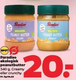 Netto Paradiso økologisk peanutbutter tilbud
