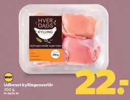 Netto HVERDAGS Udbenet kyllingeoverlår tilbud